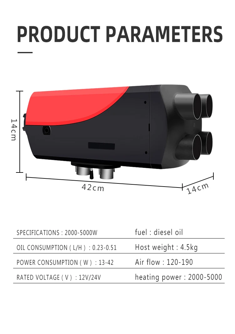 for cars, saloon cars, trucks, boats, tents, caravans and railway vehicles LCD display 12v 24V 5KW portable diesel heater