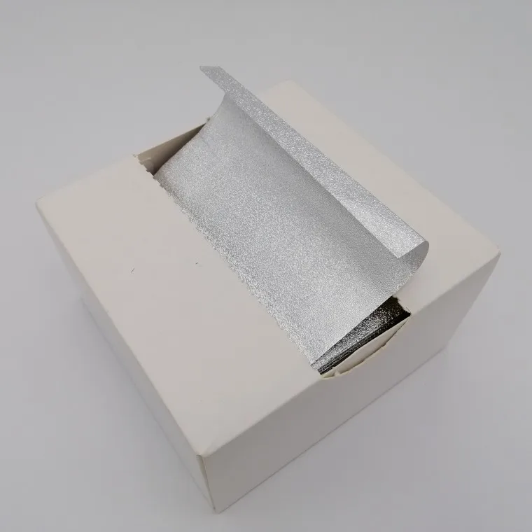 OEM customized embossed red green blue pink aluminum foil with color box