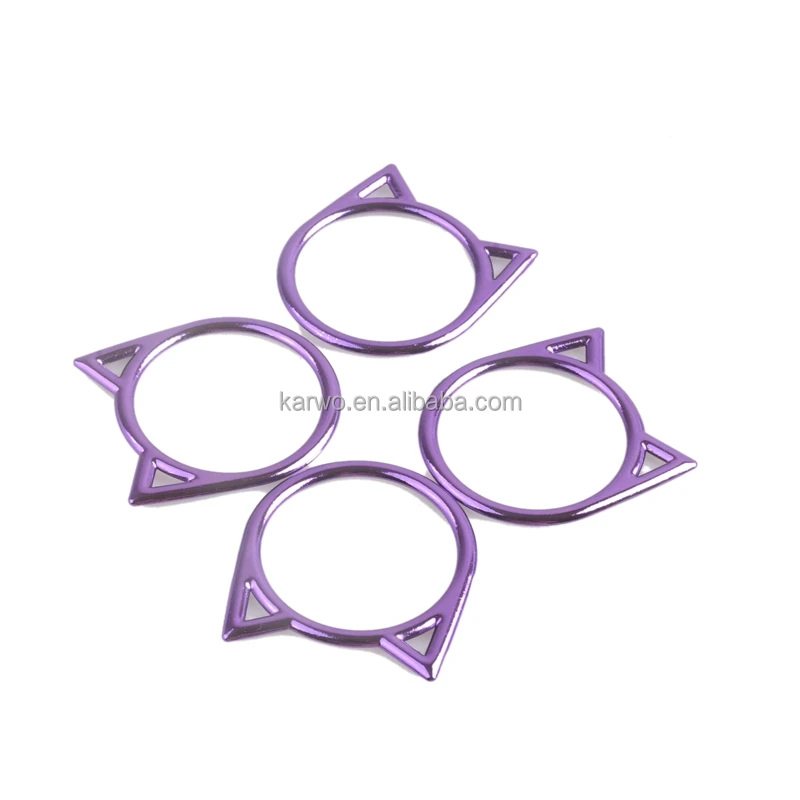 Karwo colorful metal o-ring strap connector hardware cat shape o ring