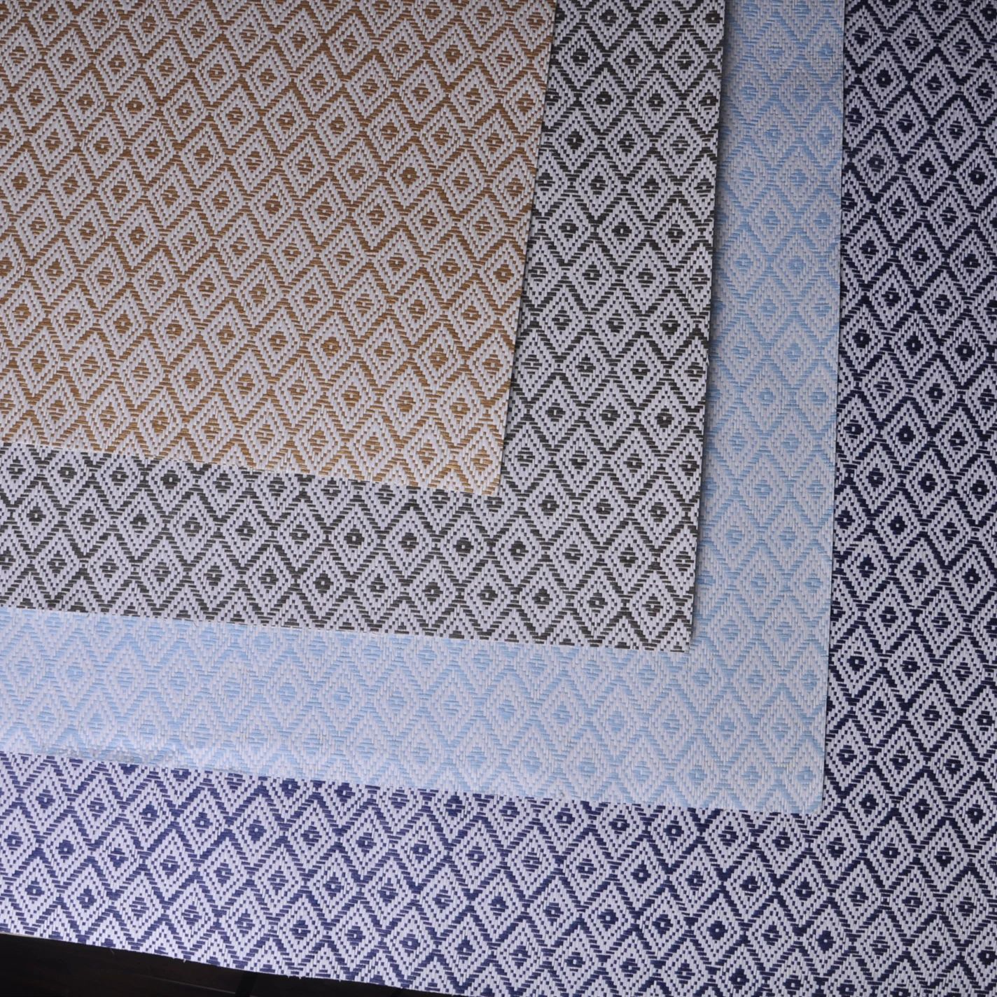Free Sample MYWIND Wallcovering Brown Navy Blue Gold Diamond Eco-Friendly Natural Paper-weave Home Decor 3d Wallpaper