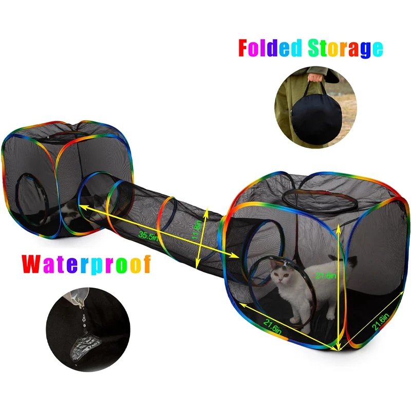 Outdoor pet Enclosures Portable Cats  dogs Tent One Touch Bed Playpen  Breathable Cat Catio Tower