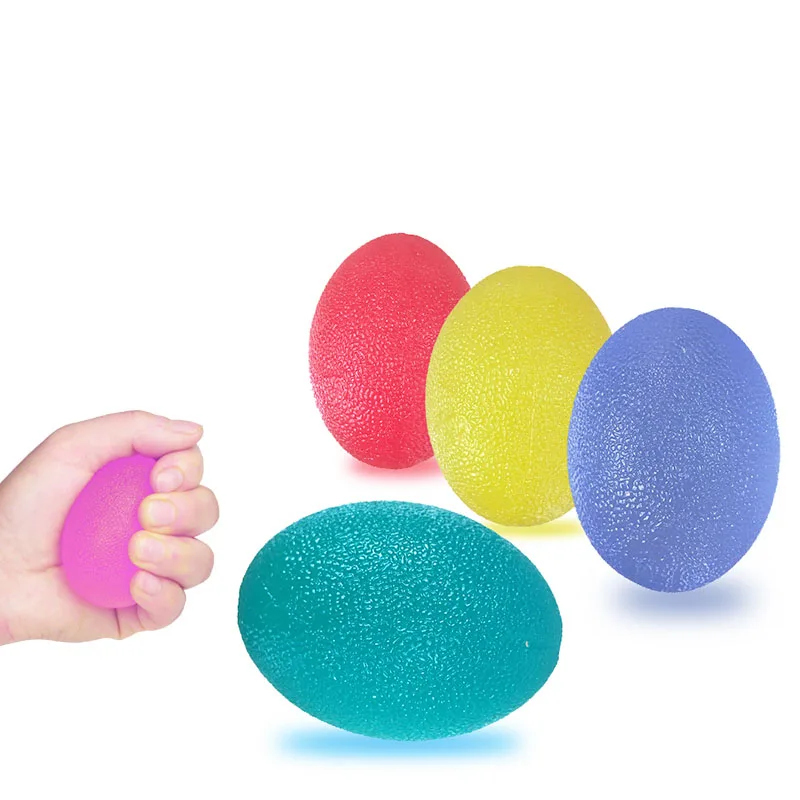 Therapy Hand Grip Ball Egg Shape Exercise TPR Hand Grip Stress Relief Ball for Adults and Kids