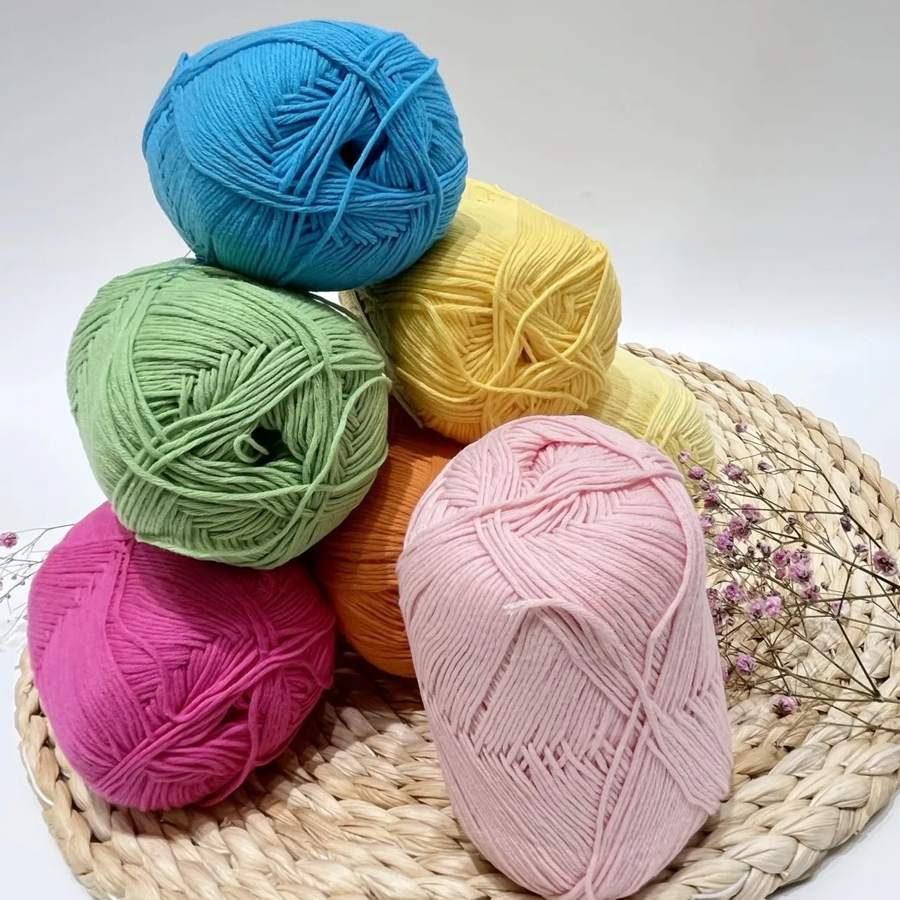 Best Seller 4ply 5ply Premium Milk Cotton Crochet Knitting Yarns 50g 100g Crochet Mercerized  Baby Yarn