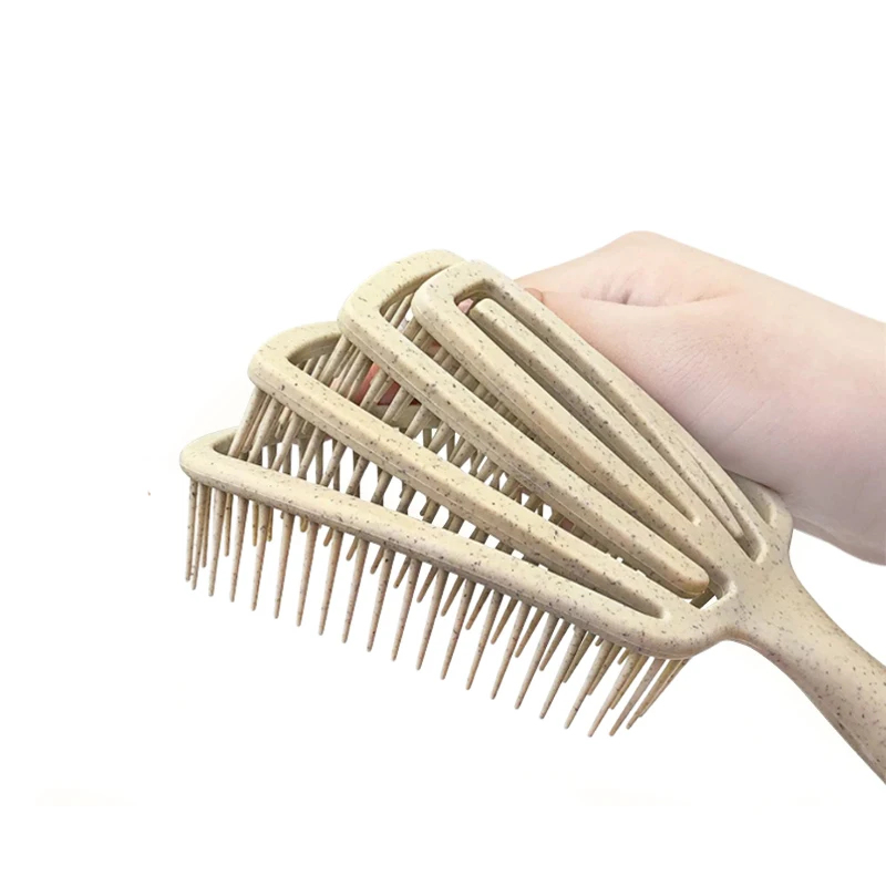 Private logo Wheat Straw Brushes Made With 100% Bio-Based Materials - Wet and Dry Hair - Recyclable & Reusable - Tree Style Hair