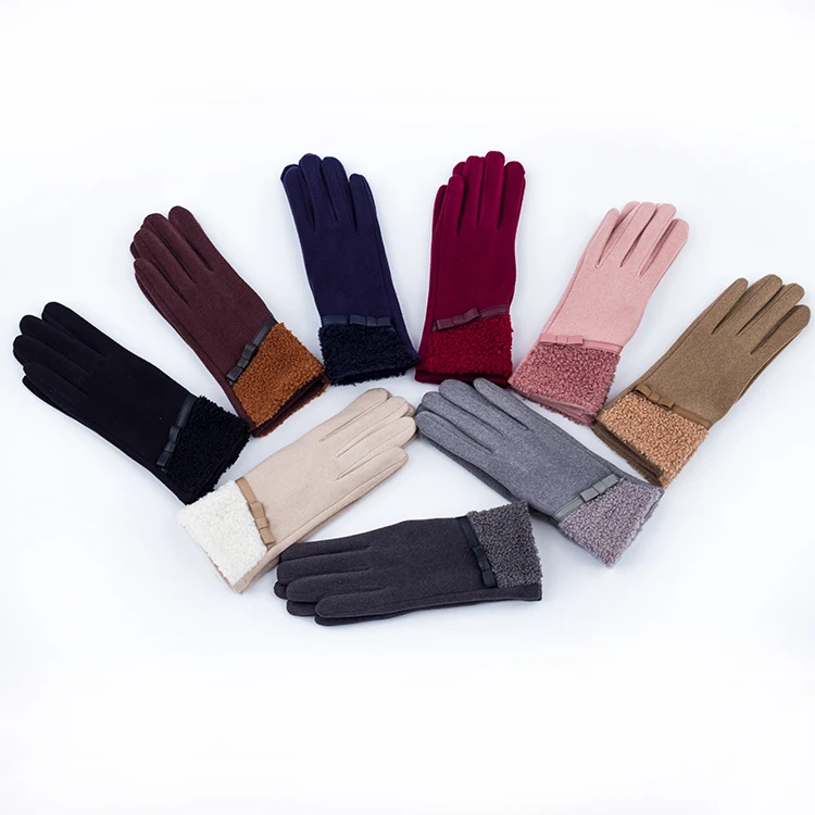 
ladies fashion hand gloves cute woman gloves touchscreen knitted gloves 