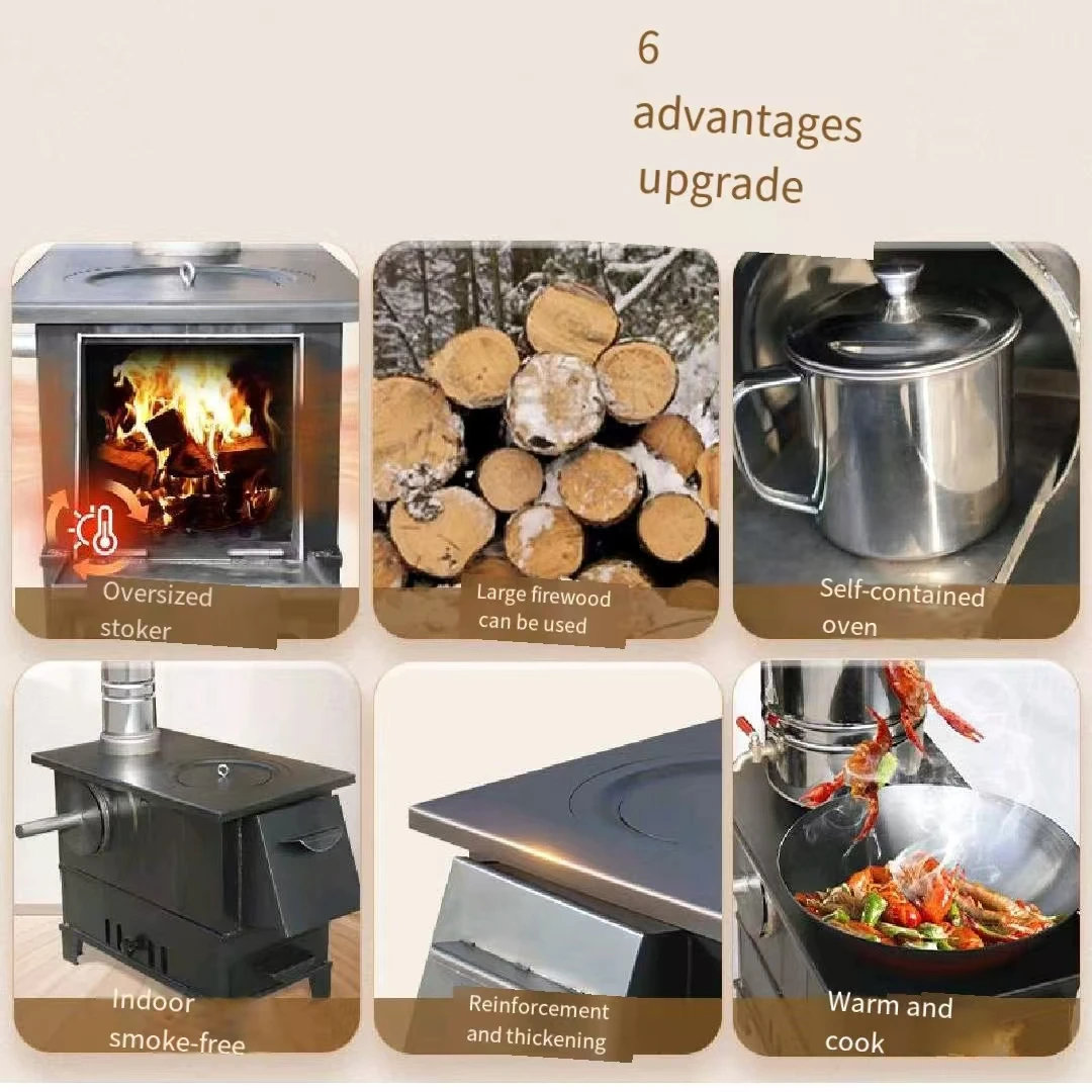 Indoor Household Thickened Steel Plate Firewood Stove Burning Coal Heater