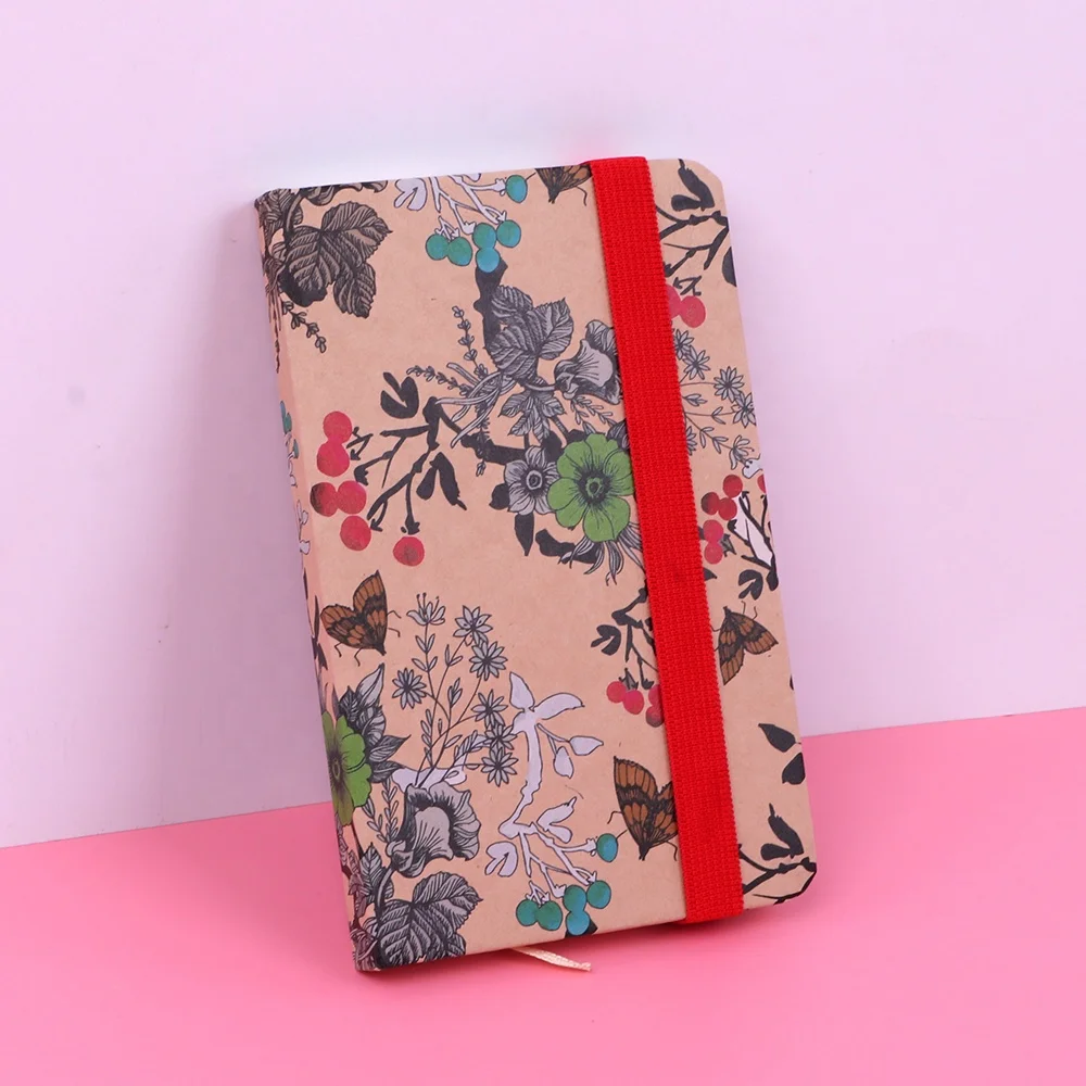 2023 Journal Organizer Hard Cover A5 A6 Notebook Fashion Design Casebound Ruled Craft Notepad Elastic Band Journal For School