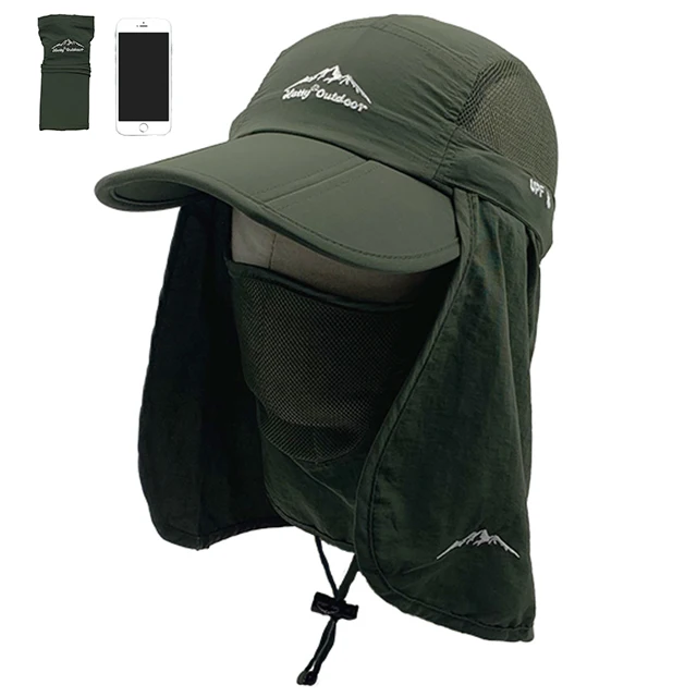 Manufacture custom 100% polyester sun block fishing hat foldable sun visor neck flap baseball cap legionnaire hiking cap