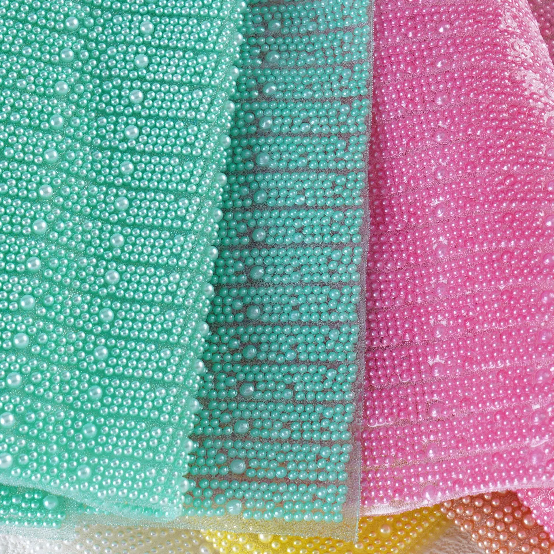 New 5 color pearl sticker hot melt glue mesh beads colored pearl set clothing accessories