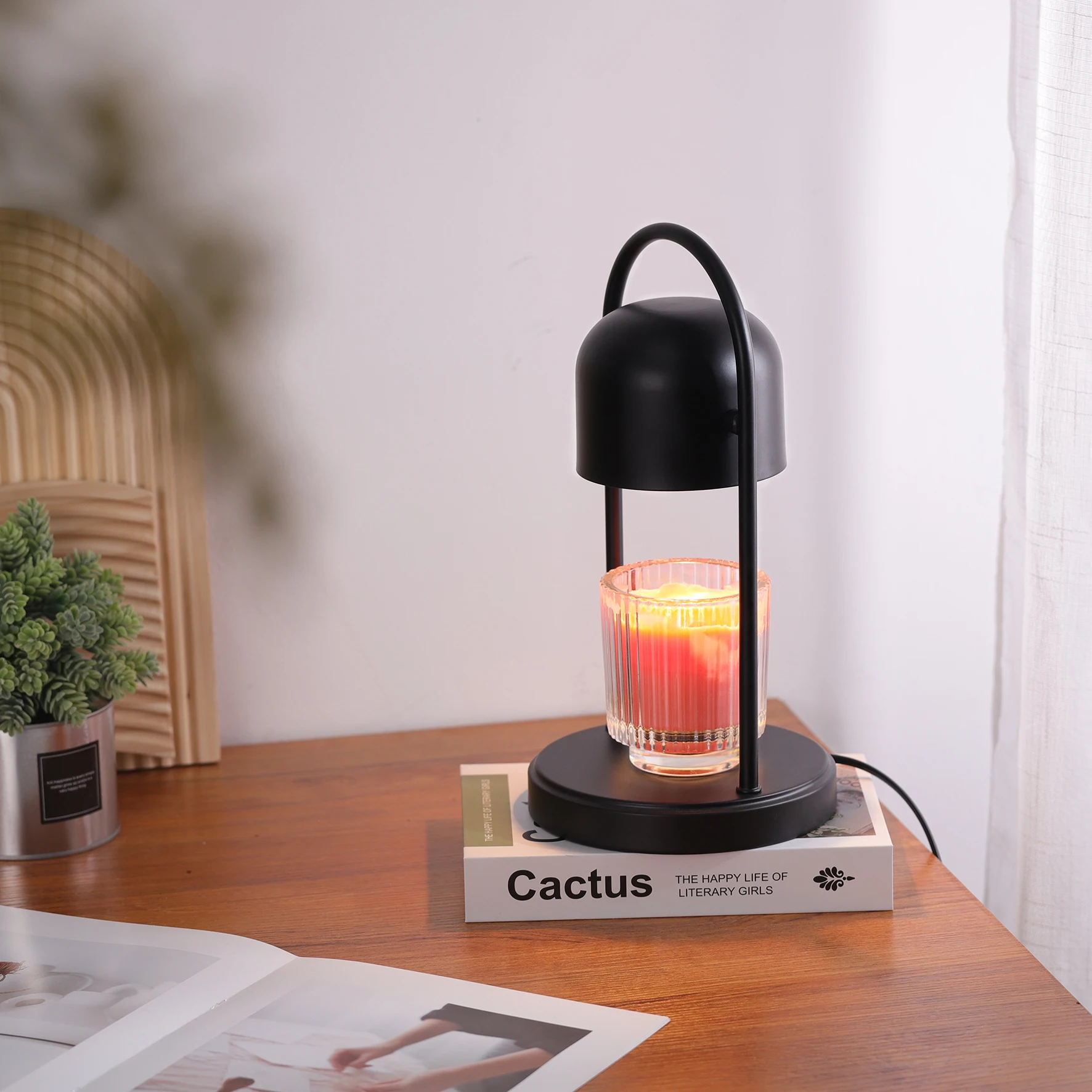 wholesale home decor dimmable fragrance lamp smokeless electric adjustable temperature switch candle warmer lamp with timer