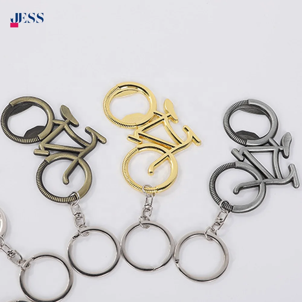 New Personality Bicycle Shape Metal Bottle Opener Keychain Custom Logo Keyring