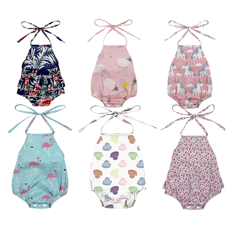 baby girl romper Sleeveless Romper Bodysuit Crossback Strap Jumpsuit Overall Shorts One Piece Outfit newborn baby romper