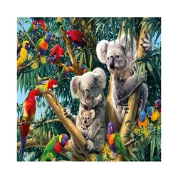 5d Diamond Painting Kit Koala Family And Birds On The Tree Diamond mosaic Embroidery Wall Art Decor canvas paintings for sale