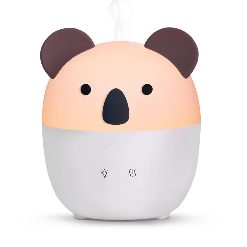 7 colors and dimmable mini cartoon bear shape baby warm light ultrasonic aromatherapy essential oil diffuser