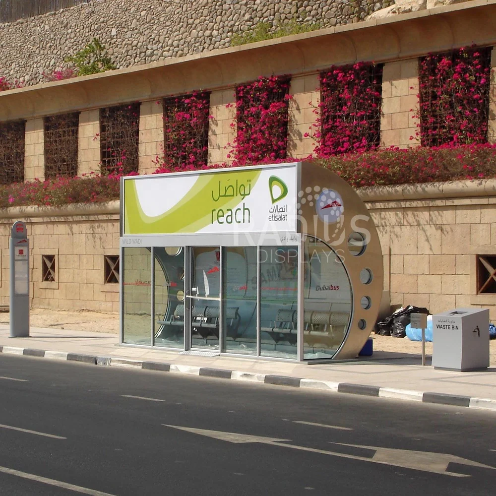 Smart City Advertising Metal Bus Shelter Station Design