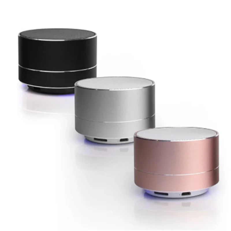 A10 Wireless BT Speaker Small Steel Gun Subwoofer Portable Mini Gift Card U Disk TF Outdoor Colorful LED Music Sound