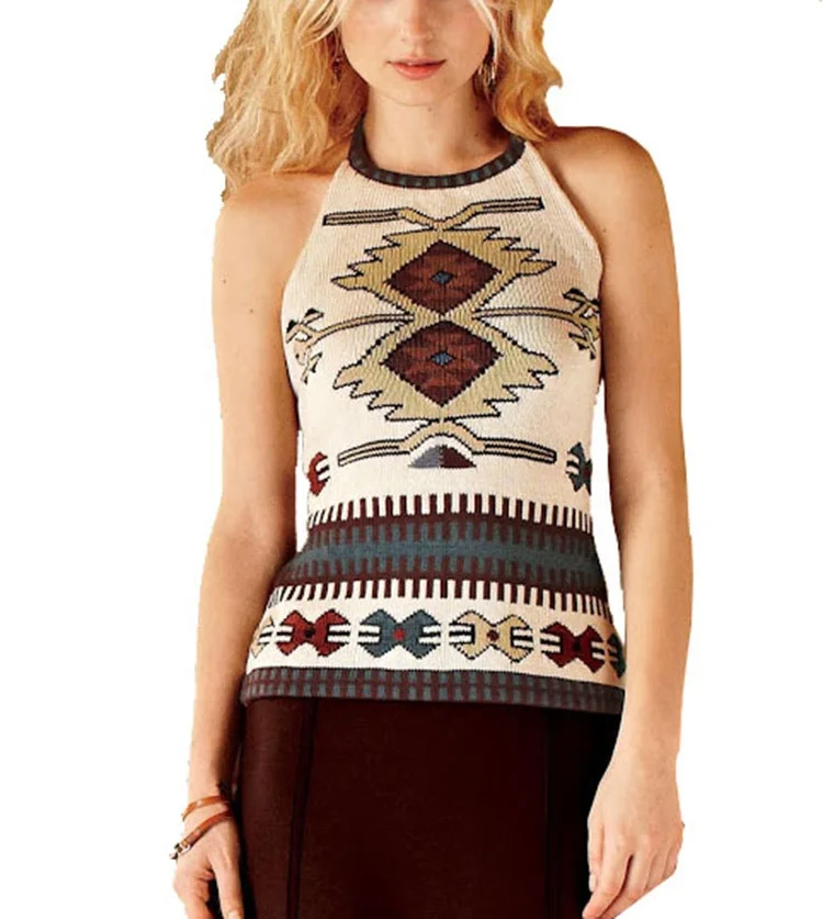 Hot Sale Warm Wavy Jacquard Angola Ladies Knitting Vest modern night sexy sweater vest