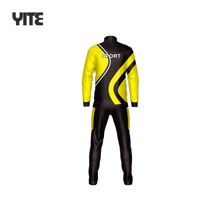 High Quality Cool Fluorescent Yellow Sportswear Jacket Set Tracksuit