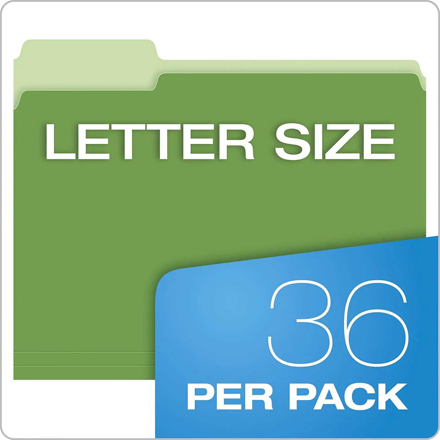 Letter Size 4-Color Assorted Colors 1/3-Cut Tabs 36 Pack Two-Tone Color File