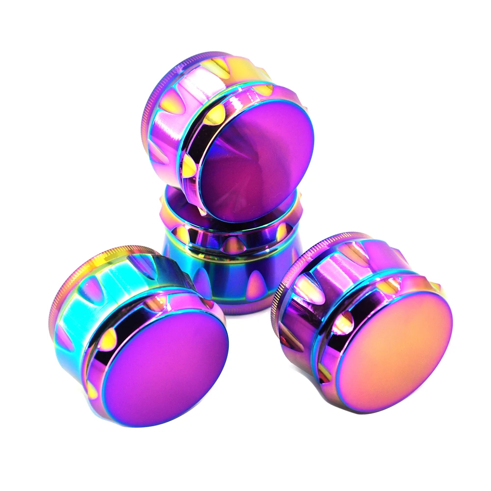 Заводская прямая популярная пользовательская логотип красочный барабан дизайн цинковый сплав ручная травяная мельница для курения аксессуары