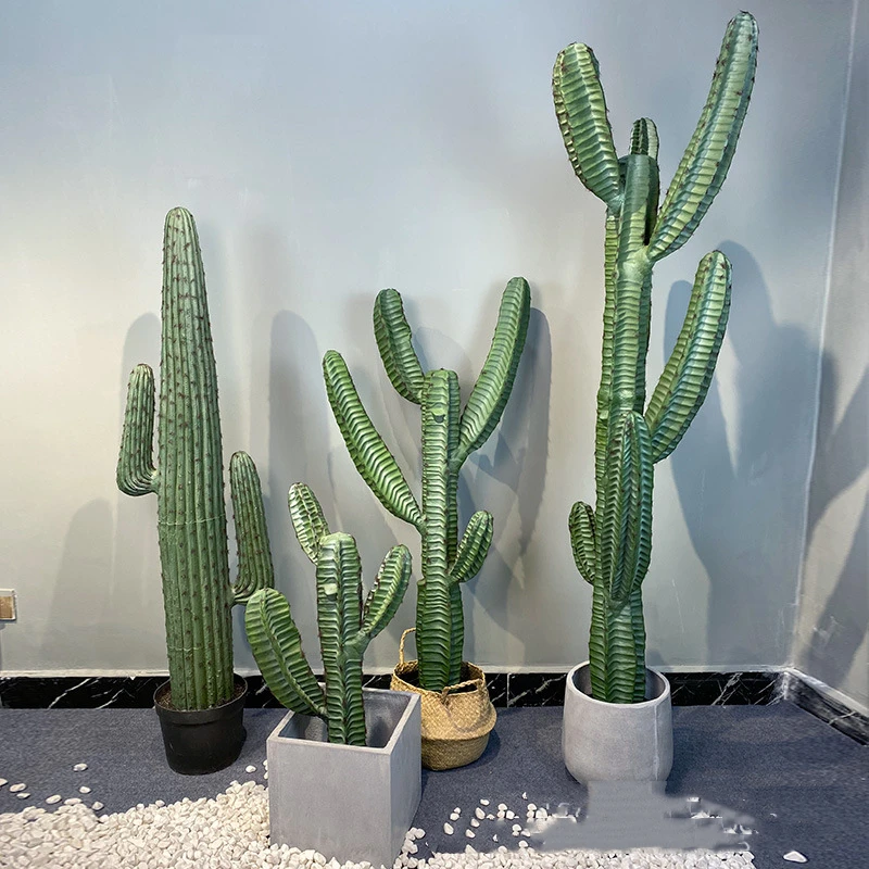 X69 Simulated Cactus Desert Green Plant Set Scene Model Room Shopping Mall Window Soft Decoration Centerpiece Flower