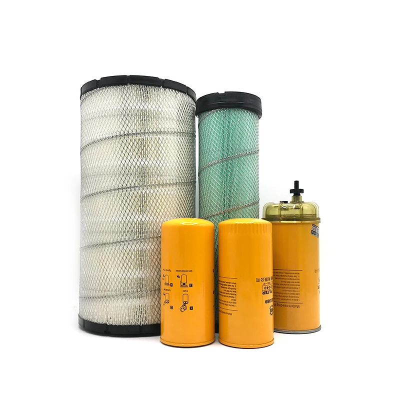 Excavator air filter excavator hydraulic pilot filter for sdlg spare parts 6205 6210 6225F excavator diesel oil filter set