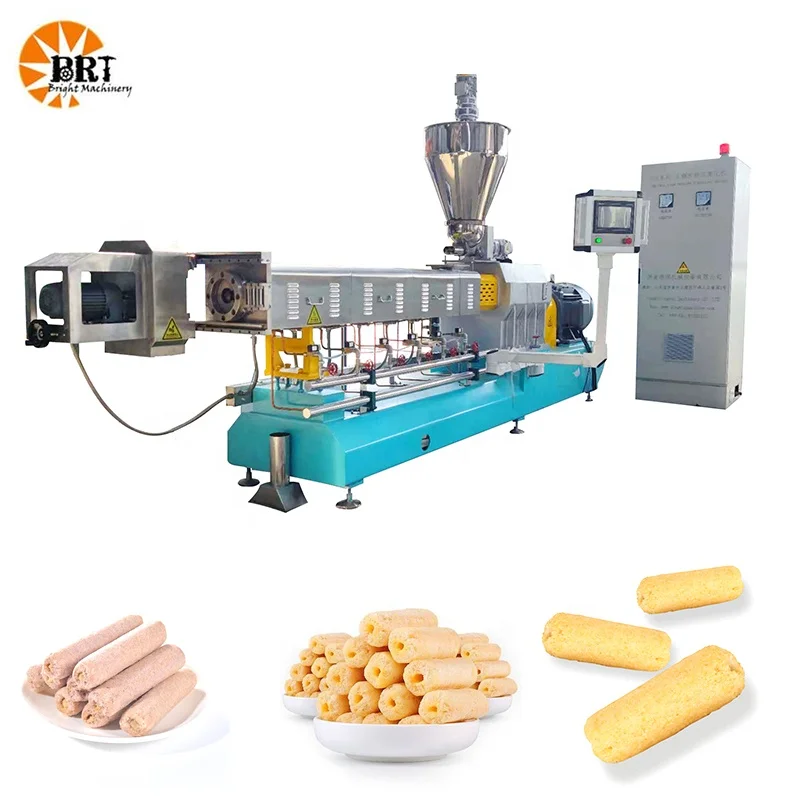extruded core filling snacks production line corn puffed cream chocolate filling jam center snack food making extruder machine