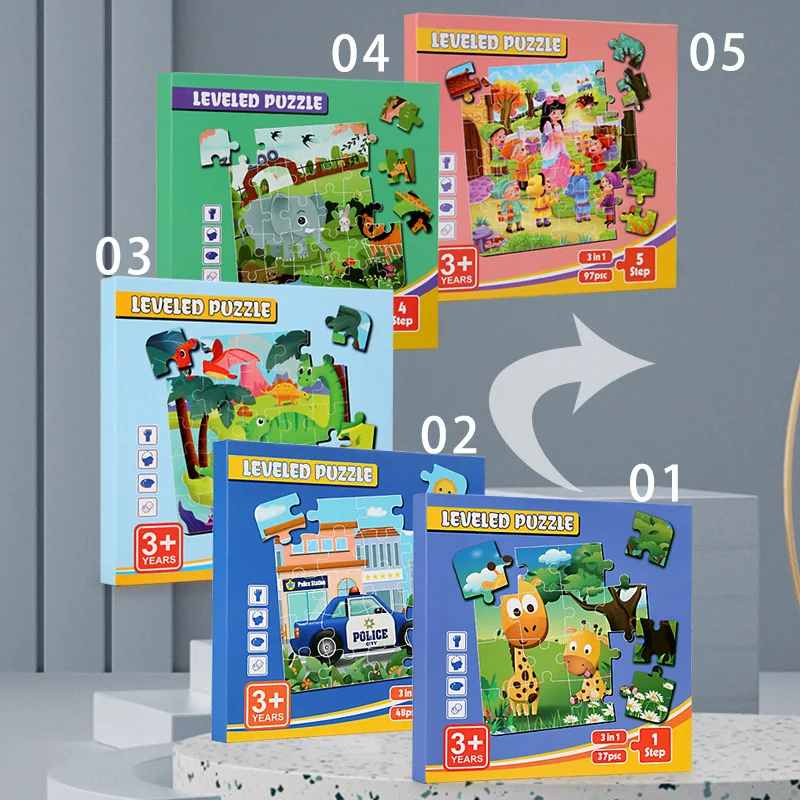 U Plus 2023 new product early educational learning toy magnetic book wooden jigsaw puzzle