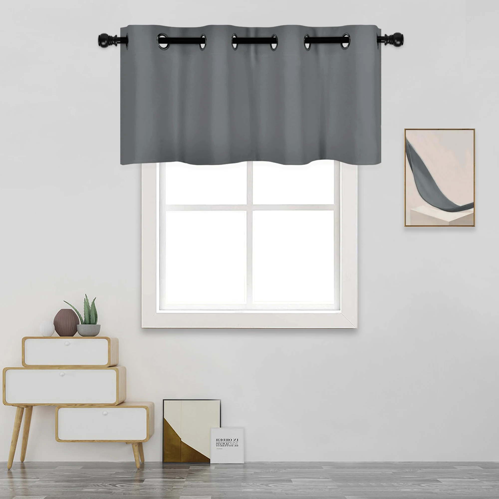 52x18 дюймов серые плотные подзор 100% полиэстер втулка стиль балдахин 1 шт./упак.