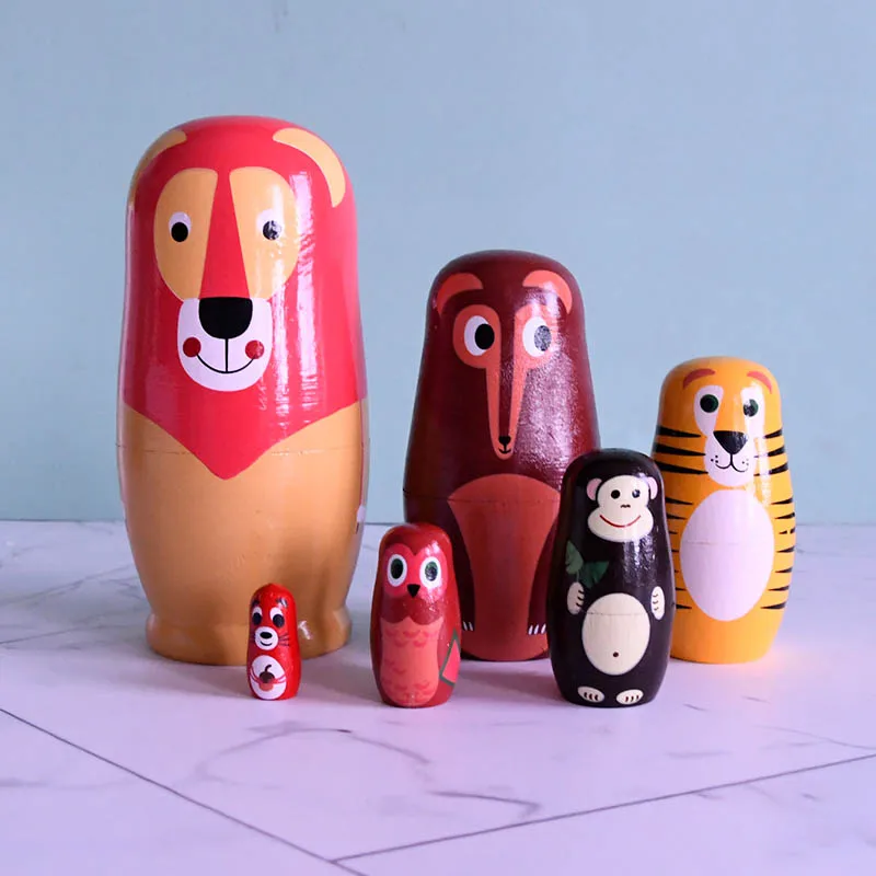 Personalized Custom Russian Stacking Dolls Wooden Russian Nesting Doll hand drawn painted wooden toys