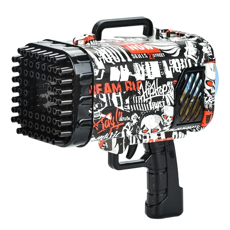 Электрический 68-луночный пистолет-пузырьки, цветные пузыри с великолепным светом, летние наружные игрушки для детей