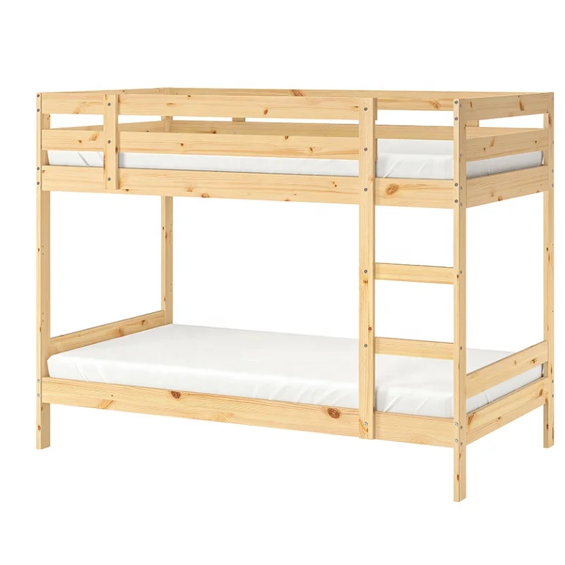 Wholesale Dorm Bunk Bed with Ladder Wooden Bunk Beds Frame Twin Size Kids Bunk Bed