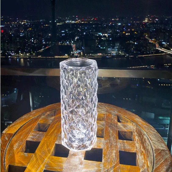 Touch switch usb charging rose diamond crystal light and shadow to create a romantic atmosphere led desk lamp