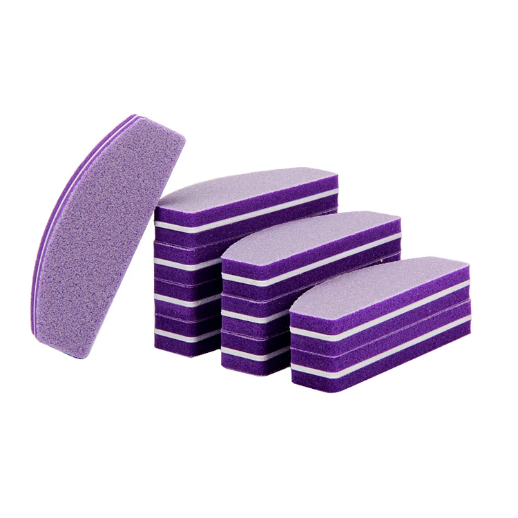 Manufacture Wholesale Professional High Elastics Sponge Nail File Disposable Mini Half Moon Sponge Nail File
