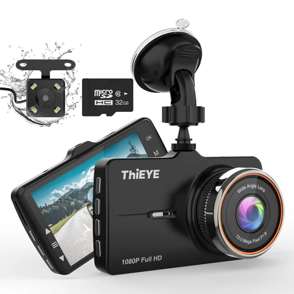  Передняя камера ThiEYE Carbox 5R Full HD с 720P IP67 водонепроницаемая задняя двойным объективом реальный автомобильный рекордер 1080P