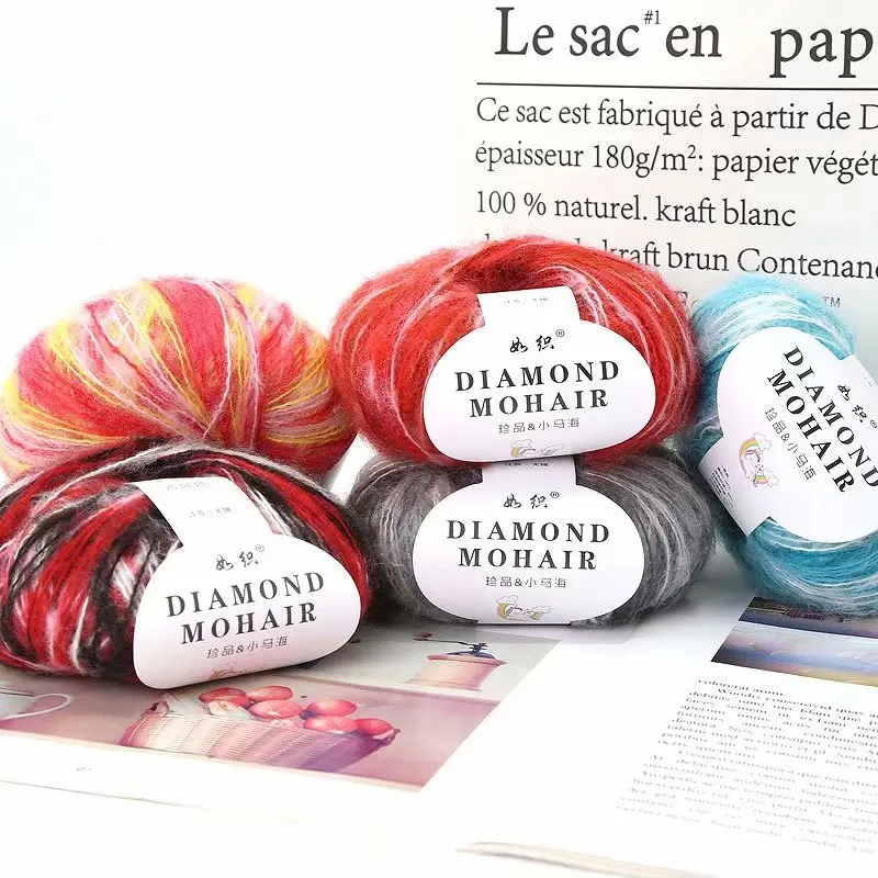 Hot sale space dyed mohair hand knitting mohair yarn for sweater