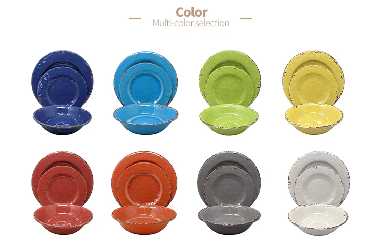 Fashionable Safety And Health Plates Sets Dinnerware, Dishwasher Safe Green Plate Set Rustic 12 PCS Unbreakable Dinner Sets