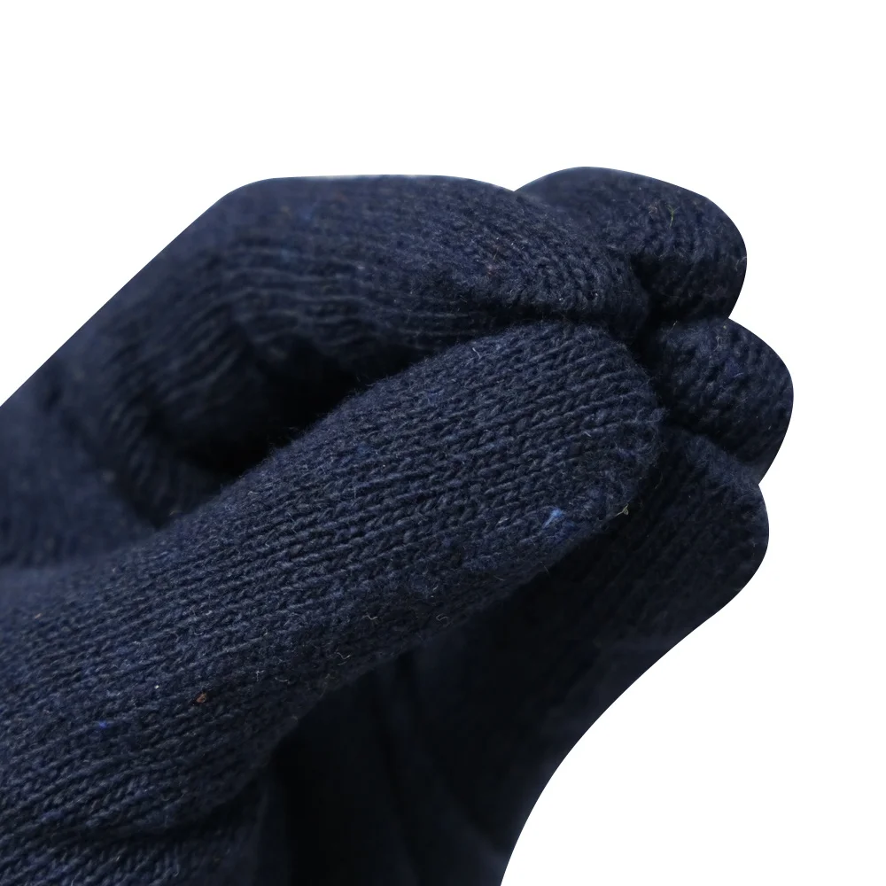 Best Selling 10 Gauge Washable Hard-Wearing Deep Blue Cotton Hand Safety Knitted Work Gloves