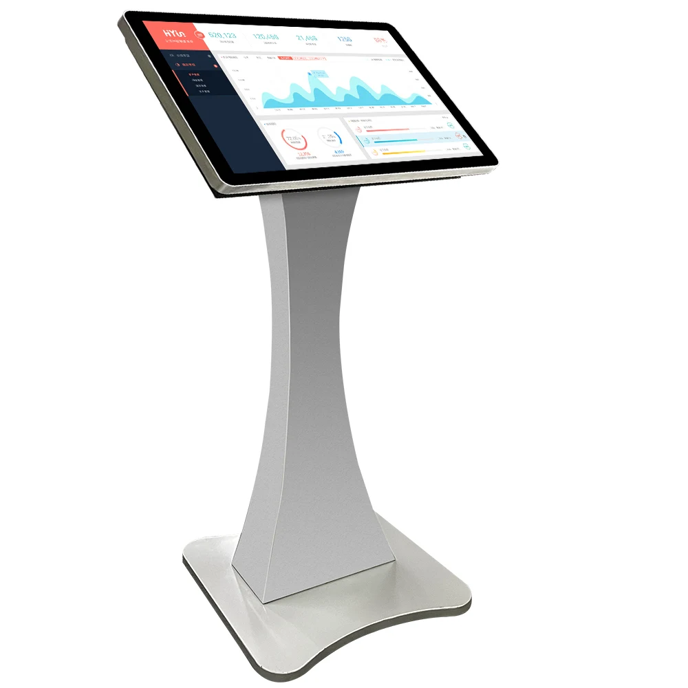 21.5 inch floor stand monitor computer pc wifi ad player touch all in one kiosk