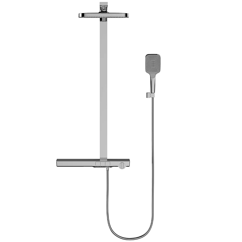 Valve Core Pressurized Top Spray Supercharged Three-Functional Rainfall Square Shower Head Set
