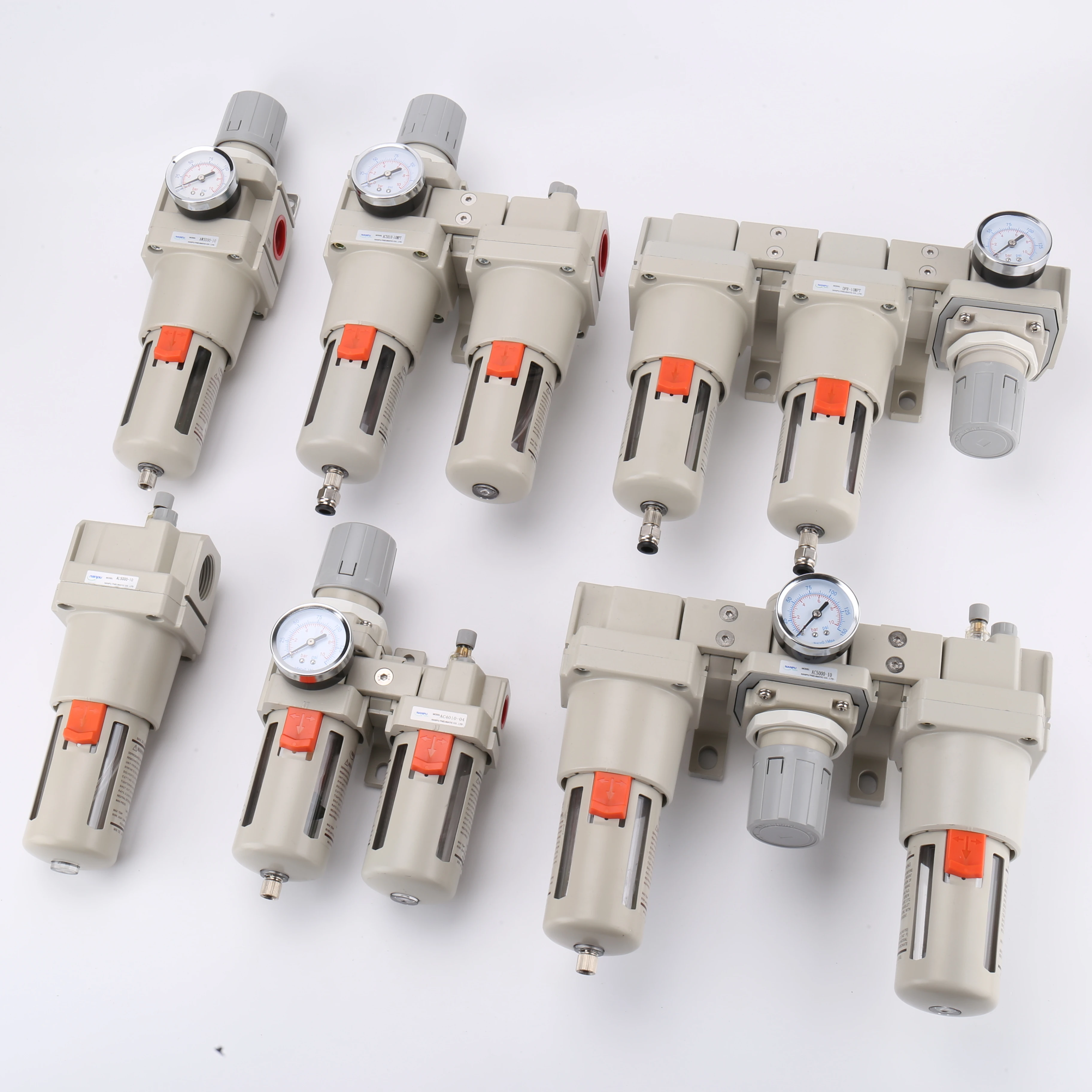 NANPU AC4000-04 1/2 Inch SMC Manual Drain Aluminium Oil And Water Separators FRL Air Pressure Filter Regulators