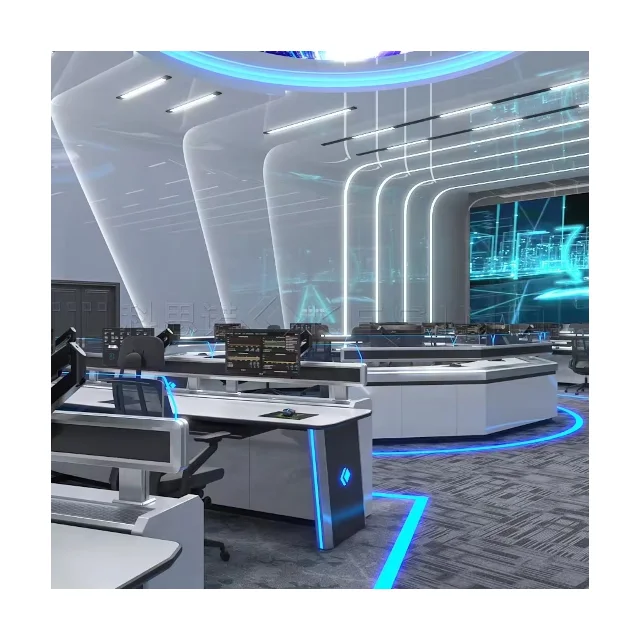 Kesino Future Smart City Technology Metal Animal Husbandry Automation Control Console Command Center Desk With Storage Feature