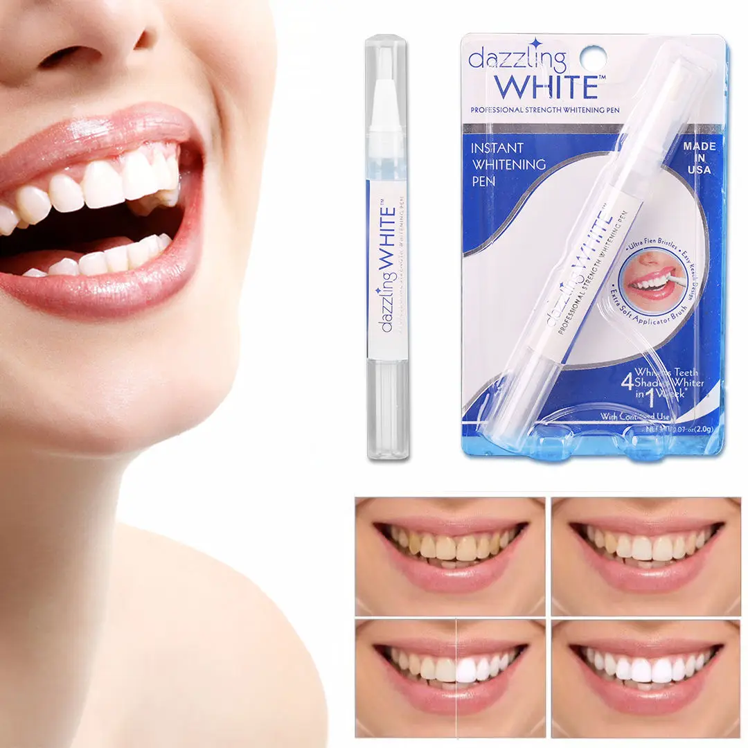 Teeth Whitening Essence Pen Whiten Tooth Pen Brighten Teeth Whitening Gel Pen 2ML Home Use Fast Remove Yellow Stains For Adult