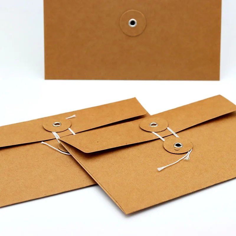 Wholesale Kraft Paper Envelopes Packaging Hot Stamping Foil Logo Custom Tickets Receipt File Folders Document Bags