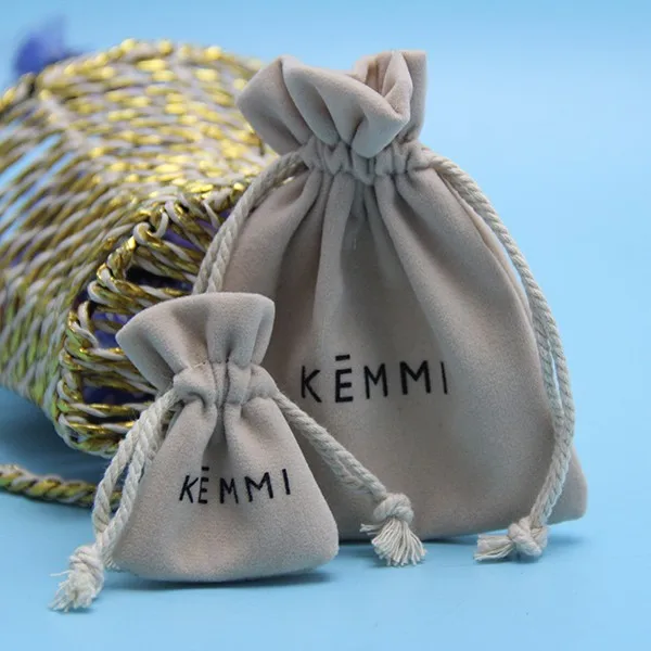 Роскошные бархатные мешочки для ювелирных изделий на шнурке с логотипом под заказ, замшевые подарочные пакеты для упаковки