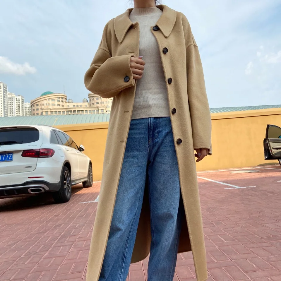 Street Style  Neck Long Sleeve Oversized Jersey 2020 Womens Fashion 100 % Cashmere Two Piece