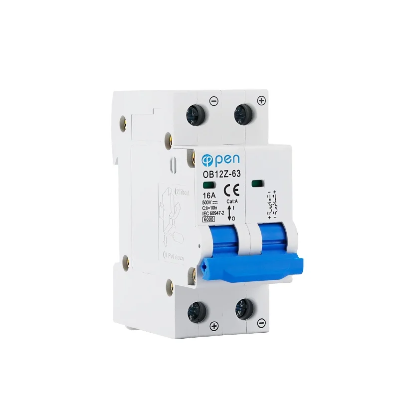 Open Electric 2p  Mini MCB 20A 16A 10A 32A 25A 40A 63A 50/60HZ DC MCB Miniature Circuit Breaker For solar