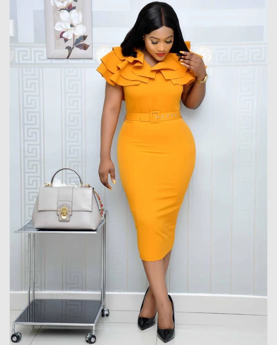 Office Dresses Ladies Women Elegant Skirt Business Wear African European American Plus Size Formal Dresses
