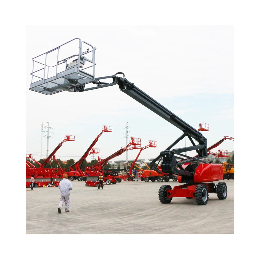 10m 12m Battery Powered Small Battery Power Light Hydraulic Man Articulating Telescopic Boom Lift for Repairing