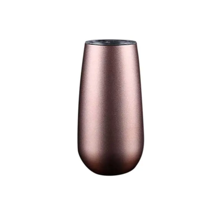 Keep Warm More Than 6 Hours 6Oz Stainless Steel Reusable New flute  champagne Tumbler with lid